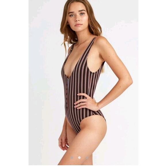 RVCA Bandit Striped Cheeky Bathing Suit One Piece Urban Outfitters Small - Picture 3 of 15